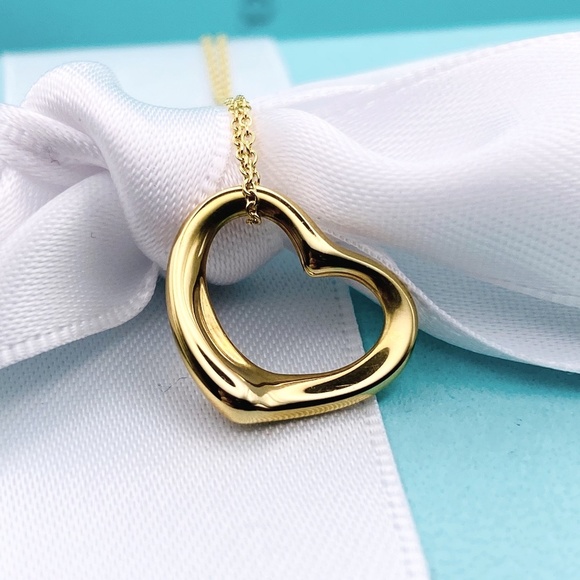 Tiffany & Co. Jewelry - SOLD🔥TIFFANY & CO ELSA PERETTI 18K GOLD OPEN HEART NECKLACE 16" box